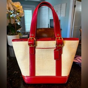 Coach Cabana Straw Bucket Purse